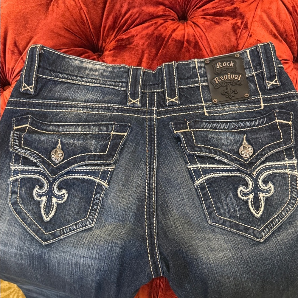 Rock Revival MEN’S Dark Blue Boot Cut Jeans